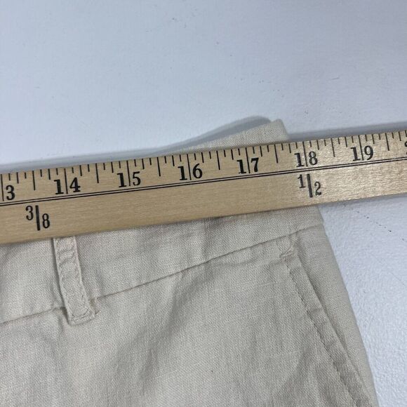 Loft Linen Blend Shorts 12 Cream Chino Neutral Casual Everyday Summer Outfit - Picture 7 of 9
